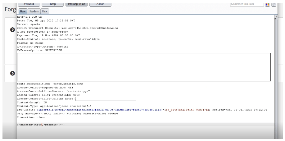 7- Change the success parameter value from false to true.