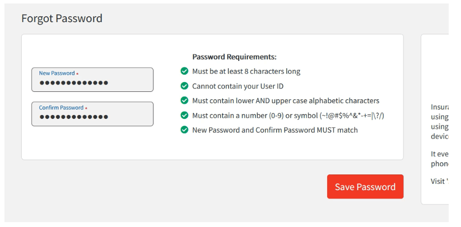 8- The server accepts the response and redirects to the Forget password page.